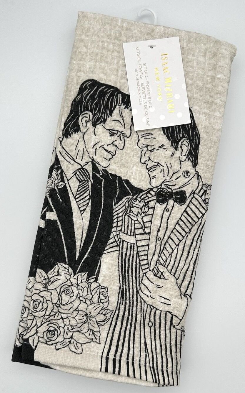 NWT Isaac Mizrahi Frankenstein Grooms LGBTQ+ Couple Halloween Towels 2pc Set
